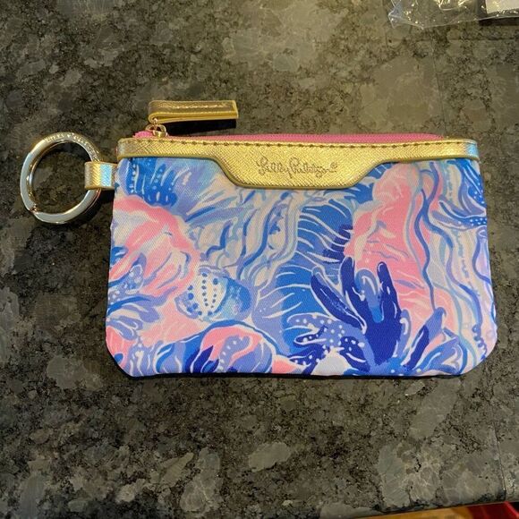 Lilly Pulitzer Jellyfish Coin ID Zipper Purse NWT - Picture 1 of 5